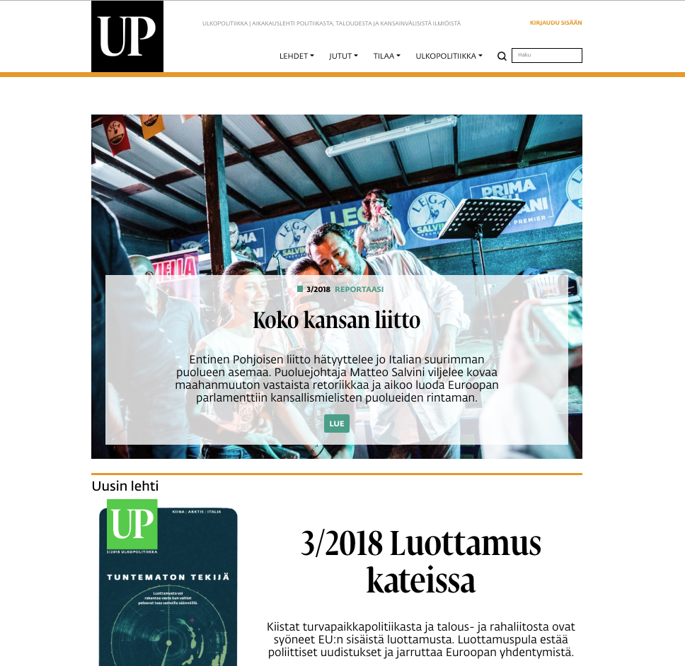 Making a website out of an award-winning magazine design – Ulkopolitiikka.fi